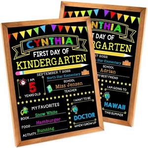 First Day of School Sign - First Day of School Board - 14 X 11 Inch Double-Sided, First & Last Day of School Chalkboard with Frame for Kid, Back to School Supplies for Preschool Kindergarten 1st Grade First Day of School Sign - First Day of School Board - 14 X 11 Inch Double-Sided, First & Last Day of School Chalkboard with Frame for Kid, Back to School Supplies for Preschool Kindergarten 1st Grade