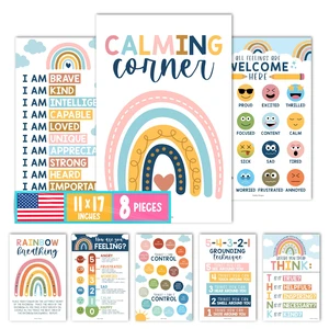 8 Calming Corner Classroom Must Haves, Coping & Feelings Poster for Kids Calm Corner Posters with Emotions Chart, School Counselor Mental Health Posters, Feelings Wheel Calming Classroom Decor 8 Calming Corner Classroom Must Haves, Coping & Feelings Poster for Kids Calm Corner Posters with Emotions Chart, School Counselor Mental Health Posters, Feelings Wheel Calming Classroom Decor