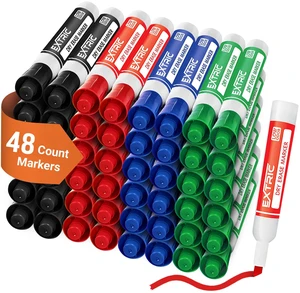 Dry Erase Markers 48 Whiteboard Markers Chisel Tip Bulk, Teachers Use- White boards, Glass and Calendars, Tip Style- Chisel tip, Quantity- 48 Bulk Pack, Feature- Low-Odor and Non-Toxic Ink Dry Erase Markers 48 Whiteboard Markers Chisel Tip Bulk, Teachers Use- White boards, Glass and Calendars, Tip Style- Chisel tip, Quantity- 48 Bulk Pack, Feature- Low-Odor and Non-Toxic Ink