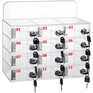 12 Slot Cell Phone Locker Box for Classroom with Door Locks and Keys Clear Acrylic Phone Box Storage Cabinet Wall Mounted for Back to School Teacher Students Employee Factory Office 12 Slot Cell Phone Locker Box for Classroom with Door Locks and Keys Clear Acrylic Phone Box Storage Cabinet Wall Mounted for Back to School Teacher Students Employee Factory Office