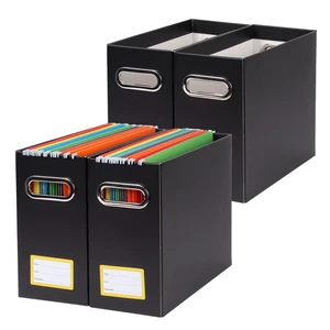 Collapsible File Organizer Box with Handle,12.20x5.11x9.84Inches, Filing Organizer for Home or Office, Small Portable File Box Collapsible File Organizer Box with Handle,12.20x5.11x9.84Inches, Filing Organizer for Home or Office, Small Portable File Box