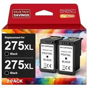 275XL Black Ink Cartridge Replacement for Canon PG-275 Black Ink Remanufactured 275XL Ink Compatible with TS3500 TS3520 TS3522 TS3700 TS3720 TS3722 TR4700 4720 TR4722 TR4723 Printers (2 Black) 275XL Black Ink Cartridge Replacement for Canon PG-275 Black Ink Remanufactured 275XL Ink Compatible with TS3500 TS3520 TS3522 TS3700 TS3720 TS3722 TR4700 4720 TR4722 TR4723 Printers (2 Black)