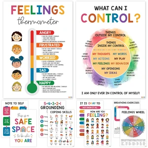 Mental Health Posters for Kids, 10 Pack 10x14 Therapy Office Decor Feeling Wheel Poster, What Can I Control, Emotions Inspirational Wall Art, Classroom School Counselor Psychologist Decor Mental Health Posters for Kids, 10 Pack 10x14 Therapy Office Decor Feeling Wheel Poster, What Can I Control, Emotions Inspirational Wall Art, Classroom School Counselor Psychologist Decor