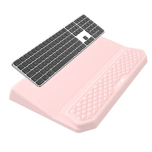 2-in-1 Ergonomic Keyboard Stand with Wrist Rest, Pink Comfy Keyboard Riser Holder with Massage Design, Non-Slip Base, Pain Relief for Typing 2-in-1 Ergonomic Keyboard Stand with Wrist Rest, Pink Comfy Keyboard Riser Holder with Massage Design, Non-Slip Base, Pain Relief for Typing