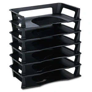 Regeneration Letter Tray, Six Tier, Plastic, Black (86028) Regeneration Letter Tray, Six Tier, Plastic, Black (86028)