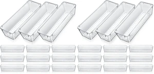 12 Pcs Plastic Drawer Organizers, Silverware Tray, 9 x 3 x 2, Clear Kitchen Drawer Divider Organizer, Rectangle Trays, Vanity Storage Bins for Office Desk, Makeup, Bathroom, Kitchen Utensils 12 Pcs Plastic Drawer Organizers, Silverware Tray, 9 x 3 x 2, Clear Kitchen Drawer Divider Organizer, Rectangle Trays, Vanity Storage Bins for Office Desk, Makeup, Bathroom, Kitchen Utensils