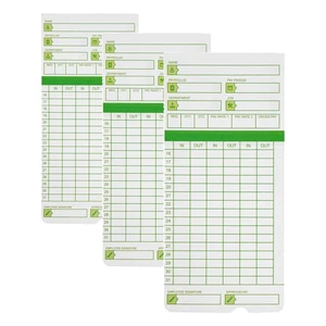 Time Cards for Employees Monthly, All Pay Periods, 300 Count TimeCards for Hn3000, 2-Sided, 3 3/8" x 7 3/8", Green (Pack of 3) Time Cards for Employees Monthly, All Pay Periods, 300 Count TimeCards for Hn3000, 2-Sided, 3 3/8" x 7 3/8", Green (Pack of 3)