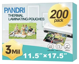 200 Pack Clear Thermal Laminating Sheets, 11.5 x 17.5-Inch, 3 Mil Plastic Laminator Sheet, Fits 11 x 17 inch Paper Size, Clear, Round Corner, Thermal Laminator Compatible 200 Pack Clear Thermal Laminating Sheets, 11.5 x 17.5-Inch, 3 Mil Plastic Laminator Sheet, Fits 11 x 17 inch Paper Size, Clear, Round Corner, Thermal Laminator Compatible