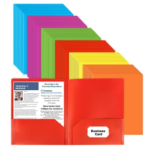 Plastic Folders with Pockets, 6 Color 48 Pcs Heavy Duty Two Pocket Folder Business Card Holder, for Office, High School Plastic Folders with Pockets, 6 Color 48 Pcs Heavy Duty Two Pocket Folder Business Card Holder, for Office, High School