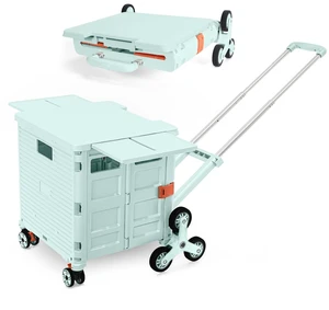 Foldable Utility Cart Portable Crate Rolling Dolly with Telescopic Handle,Can be Pulled diagonally, Magnetic Retractable Lid, 360°Swivel Climbing Wheels for Shopping Carrying Groceries Move Green Foldable Utility Cart Portable Crate Rolling Dolly with Telescopic Handle,Can be Pulled diagonally, Magnetic Retractable Lid, 360°Swivel Climbing Wheels for Shopping Carrying Groceries Move Green