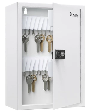 40 Position Slotted Key Cabinet with Combination Lock Resettable White Digital Security Storage Box Steel Key Organizer with Slotted Racks White Key Tag Labels and Permanent Pen 40 Position Slotted Key Cabinet with Combination Lock Resettable White Digital Security Storage Box Steel Key Organizer with Slotted Racks White Key Tag Labels and Permanent Pen