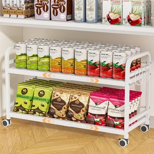 2-Tier Expandable Rolling Cart, Pantry Storage Cart with Wheels, Adjustable Rolling Pantry Floor Organizer 2-Tier Expandable Rolling Cart, Pantry Storage Cart with Wheels, Adjustable Rolling Pantry Floor Organizer