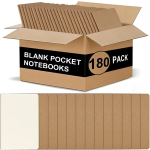 180 Pack Kraft Pocket Notebooks Bulk, 3.5 X 5.5 Inches Blank Paper Journaling Notebooks, 30 Sheets/60 Pages, Mini Journal Notebooks for Work, Writing, Drawing Memo Notepad(Kraft Cover) 180 Pack Kraft Pocket Notebooks Bulk, 3.5 X 5.5 Inches Blank Paper Journaling Notebooks, 30 Sheets/60 Pages, Mini Journal Notebooks for Work, Writing, Drawing Memo Notepad(Kraft Cover)