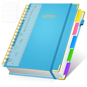 Hardcover Multi Subject Spiral Notebook with Tabs, Large B5 for Work Lake 300-Page College Ruled B5 Journal with Removable Dividers, Thick Paper, Tabbed Notebook for School and Office Hardcover Multi Subject Spiral Notebook with Tabs, Large B5 for Work Lake 300-Page College Ruled B5 Journal with Removable Dividers, Thick Paper, Tabbed Notebook for School and Office