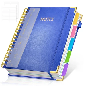 Hardcover Multi Subject Spiral Notebook with Tabs, Large B5 for Work Blue 300-Page College Ruled B5 Journal with Removable Dividers, Thick Paper, Tabbed Notebook for School and Office Hardcover Multi Subject Spiral Notebook with Tabs, Large B5 for Work Blue 300-Page College Ruled B5 Journal with Removable Dividers, Thick Paper, Tabbed Notebook for School and Office