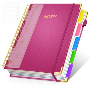 Hardcover Multi Subject Spiral Notebook with Tabs, Large B5 for Work 300-Page College Ruled B5 Journal with Removable Dividers, Thick Paper, Tabbed Notebook for School and Office Hardcover Multi Subject Spiral Notebook with Tabs, Large B5 for Work 300-Page College Ruled B5 Journal with Removable Dividers, Thick Paper, Tabbed Notebook for School and Office