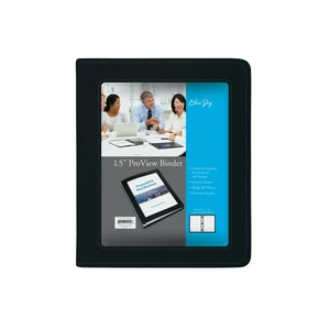 ProView Legacy Black 3 Ring Binder, Letter Size, 1.5", Textured Faux Leather Cover, Built in Pockets, Holds 265 Sheets (10040) ProView Legacy Black 3 Ring Binder, Letter Size, 1.5", Textured Faux Leather Cover, Built in Pockets, Holds 265 Sheets (10040)