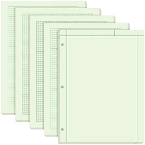 5 Pcs Engineering Paper Notebook Engineer Computation Pad,Green Engineering Graph Paper Notepad, 5 Squares Per Inch 3 Hole Punched Computation Pad, 100 Sheets/Pack 5 Pcs Engineering Paper Notebook Engineer Computation Pad,Green Engineering Graph Paper Notepad, 5 Squares Per Inch 3 Hole Punched Computation Pad, 100 Sheets/Pack