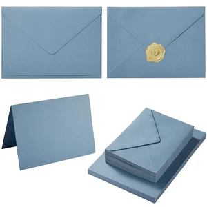 50 Pack Dusty Blue A6 Envelopes with Cards and Gold Stickers, 4x6 With Thick Folded Cardstock, For Greeting Cards, Wedding, Birthday, Invitations, Baby Showers 50 Pack Dusty Blue A6 Envelopes with Cards and Gold Stickers, 4x6 With Thick Folded Cardstock, For Greeting Cards, Wedding, Birthday, Invitations, Baby Showers