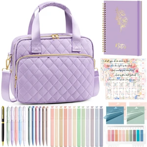 Bible Cover Case for Women, Bible Tote Bag w/Study Supplies Journaling Kit Quilted Church Bag Carrying Cases w/ Strap, Bible Accessories w/ Highlighters Tabs, Christmas Christian Gifts for Women Mom Bible Cover Case for Women, Bible Tote Bag w/Study Supplies Journaling Kit Quilted Church Bag Carrying Cases w/ Strap, Bible Accessories w/ Highlighters Tabs, Christmas Christian Gifts for Women Mom