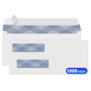 1000 Pack #8 Double Window Self-Seal Envelopes, Security Tinted Size 3 5/8 X 8 11/16 Inch, For Business and Quickbooks Check(invoice not fit), Documents Secure Mailing, 24 LB Paper 1000 Pack #8 Double Window Self-Seal Envelopes, Security Tinted Size 3 5/8 X 8 11/16 Inch, For Business and Quickbooks Check(invoice not fit), Documents Secure Mailing, 24 LB Paper