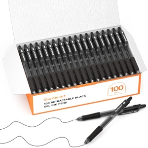 Black Gel Pens, 100 Pack Retractable Medium Point Rollerball Gel Ink Pens Smooth Writing with Comfortable Grip for Office School Home Work Black Gel Pens, 100 Pack Retractable Medium Point Rollerball Gel Ink Pens Smooth Writing with Comfortable Grip for Office School Home Work