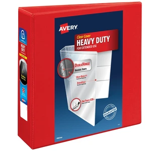 ® Heavy-Duty View 3 Ring Binder, 3" EZD® Rings, 1 Red Binder For Heavy School, Home and Office Use, Tear-Resistant Spine, DuraEdge Split-Resistant Sides, Four Interior Pockets ® Heavy-Duty View 3 Ring Binder, 3" EZD® Rings, 1 Red Binder For Heavy School, Home and Office Use, Tear-Resistant Spine, DuraEdge Split-Resistant Sides, Four Interior Pockets