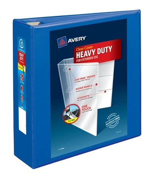 Heavy-Duty View 3 Ring Binder, 3", 1 Pacific Blue Binder For Heavy School, Home and Office Use, DuraHinge Tear-Resistant Spine, DuraEdge Split-Resistant Sides, One-Touch Rings Heavy-Duty View 3 Ring Binder, 3", 1 Pacific Blue Binder For Heavy School, Home and Office Use, DuraHinge Tear-Resistant Spine, DuraEdge Split-Resistant Sides, One-Touch Rings