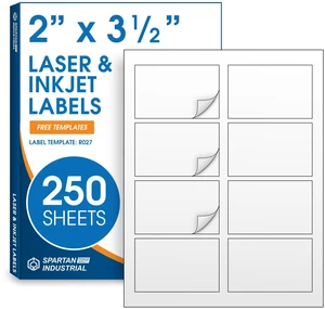 2" X 3.5" Matte White Printable Labels for Inkjet and Laser Printers 2" X 3.5" Matte White Printable Labels for Inkjet and Laser Printers