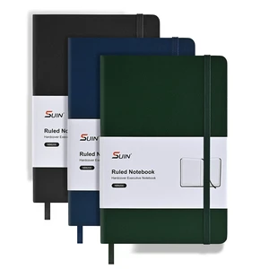 3 Pack A5 Hardcover Lined Notebooks, 160 Pages, Black, Blue, Green Clean Full-Page Rules, Smooth 100 GSM Paper, Splash-Resistant Cover, Thread-Sewn Binding, Matching Ribbon, Elastic & Pocket 3 Pack A5 Hardcover Lined Notebooks, 160 Pages, Black, Blue, Green Clean Full-Page Rules, Smooth 100 GSM Paper, Splash-Resistant Cover, Thread-Sewn Binding, Matching Ribbon, Elastic & Pocket