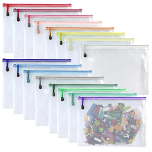 16 PCS-9 x 12 inches-Mesh Zipper Pouch, Plastic Zip File Folders Puzzle Bags for Organizing,for Office Supplies,Travel,Home Storage-Multicolor 16 PCS-9 x 12 inches-Mesh Zipper Pouch, Plastic Zip File Folders Puzzle Bags for Organizing,for Office Supplies,Travel,Home Storage-Multicolor