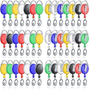 100 Pack Retractable Badge Holder Reel with Clip, 6 Colors Key Ring Attachment, Heavy Duty Reel for ID Cards, For Office Nurses Doctors Employees Students, Bulk Pack with Clip 100 Pack Retractable Badge Holder Reel with Clip, 6 Colors Key Ring Attachment, Heavy Duty Reel for ID Cards, For Office Nurses Doctors Employees Students, Bulk Pack with Clip