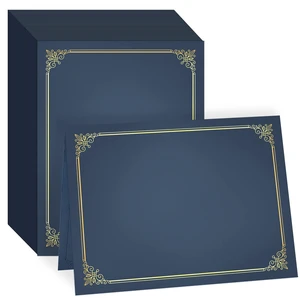 50 Packs Blue Certificate Holders - Diploma Holders, Certificate Covers with Gold Foil Border, for Letter Size 8.5 x 11 Award Certificate Paper and Documents 50 Packs Blue Certificate Holders - Diploma Holders, Certificate Covers with Gold Foil Border, for Letter Size 8.5 x 11 Award Certificate Paper and Documents