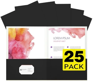25Pcs Black Two-Pocket Heavyweight File Folder,Letter Size,Paper File Folder for School Office Home Bussines 25Pcs Black Two-Pocket Heavyweight File Folder,Letter Size,Paper File Folder for School Office Home Bussines