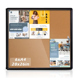 28x26 in Enclosed Bulletin Board Message Notice Cork Board Lockable, Tamperproof, Wall-Mounted, Black Aluminum Frame, with Door, Display Board for Office School Commerce Community 28x26 in Enclosed Bulletin Board Message Notice Cork Board Lockable, Tamperproof, Wall-Mounted, Black Aluminum Frame, with Door, Display Board for Office School Commerce Community