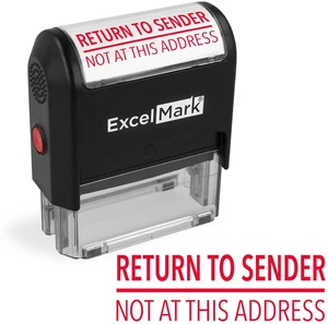 Self-Inking Rubber Stamp - Return to Sender Not at This Address - Red Ink (Large) Self-Inking Rubber Stamp - Return to Sender Not at This Address - Red Ink (Large)