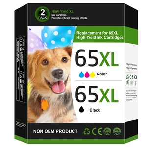 65XL Ink Cartridges Black/Color Combo Pack High Yield Replacement for HP Ink 65 65XL Work for HP DeskJet 3755 3772 3700 3722 3752 2600 2622 Envy 5055 5000 5070 5052 5014 Printer (1 Black,1 Color) 65XL Ink Cartridges Black/Color Combo Pack High Yield Replacement for HP Ink 65 65XL Work for HP DeskJet 3755 3772 3700 3722 3752 2600 2622 Envy 5055 5000 5070 5052 5014 Printer (1 Black,1 Color)