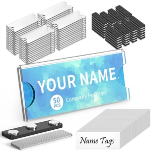 Magnetic Name Tags Kit, 50 Pack Reusable Magnetic Badge Holders with Strong Magnet Backing Clear Acrylic Frame for Business Office School Classroom Refrigerator Locker (Name Tags Included) Magnetic Name Tags Kit, 50 Pack Reusable Magnetic Badge Holders with Strong Magnet Backing Clear Acrylic Frame for Business Office School Classroom Refrigerator Locker (Name Tags Included)
