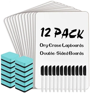 Small Dry Erase Boards Classroom Pack 12 x 9 Inch 12 Pack Whiteboard With 12 Erasers & 12 Markers, Double-Sided Small White Board, Smooth Writing, Easy to Clean, Portable, Homeschool Essentials Small Dry Erase Boards Classroom Pack 12 x 9 Inch 12 Pack Whiteboard With 12 Erasers & 12 Markers, Double-Sided Small White Board, Smooth Writing, Easy to Clean, Portable, Homeschool Essentials