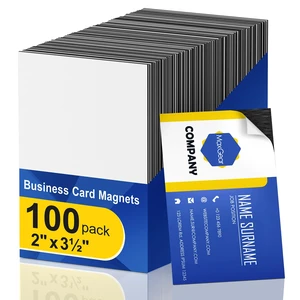 100 Pack Business Card Magnets Peel and Stick,Self Sticky Name Card 2x3.5 Flexible Self Adhesive Business Cards with Magnetic Backing, for Custom Business Cards, Contact Cards, Client Cards 100 Pack Business Card Magnets Peel and Stick,Self Sticky Name Card 2x3.5 Flexible Self Adhesive Business Cards with Magnetic Backing, for Custom Business Cards, Contact Cards, Client Cards