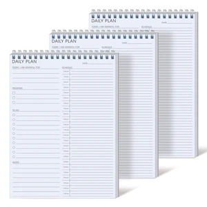 3PC 2Undated 24 Hour Daily Planner with To Do List for Work & Personal Life No Bleed Paper,Double-Sides to Use,Hourly Time Block Schedule, Priority, Spiral Bound for Personal,Office,Home, 6.5 x 9.8 3PC 2Undated 24 Hour Daily Planner with To Do List for Work & Personal Life No Bleed Paper,Double-Sides to Use,Hourly Time Block Schedule, Priority, Spiral Bound for Personal,Office,Home, 6.5 x 9.8