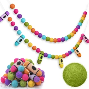 2 Pcs 13.2 ft Crayon Felt Ball Banner Back to School Decorations 3D Crayon Garland Colorful Pompom Ball Hanging Banner, Welcome Back Garland for Classroom First Day of School Decor, Rainbow 2 Pcs 13.2 ft Crayon Felt Ball Banner Back to School Decorations 3D Crayon Garland Colorful Pompom Ball Hanging Banner, Welcome Back Garland for Classroom First Day of School Decor, Rainbow