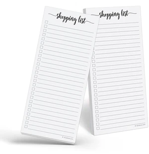 Magnetic Shopping List Notepad 2-Pack - 3.7 x 8.5 (1/3 Sheet Slim Size) Made in USA - College Ruled - Minimalist Handheld Grocery List, Store, Market - Pad for Planning, Organizing, Meal Prep Magnetic Shopping List Notepad 2-Pack - 3.7 x 8.5 (1/3 Sheet Slim Size) Made in USA - College Ruled - Minimalist Handheld Grocery List, Store, Market - Pad for Planning, Organizing, Meal Prep