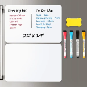 2 PCS Magnetic Dry Erase Whiteboard for Fridge, 21"x14" Reuasble & Erasable White Board Sheet for Refrigerator, Freezer - Smooth & Flexible Magnet Blank Notepad for Home, Kitchen Organizer and Planner 2 PCS Magnetic Dry Erase Whiteboard for Fridge, 21"x14" Reuasble & Erasable White Board Sheet for Refrigerator, Freezer - Smooth & Flexible Magnet Blank Notepad for Home, Kitchen Organizer and Planner