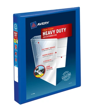 ® Heavy-Duty View 3 Ring Binder, 1" Rings, 1 Pacific Blue Binder For Heavy School, Home and Office Use, DuraHinge Tear-Resistant Spine, DuraEdge Split-Resistant Sides, Linen-Texture Finish ® Heavy-Duty View 3 Ring Binder, 1" Rings, 1 Pacific Blue Binder For Heavy School, Home and Office Use, DuraHinge Tear-Resistant Spine, DuraEdge Split-Resistant Sides, Linen-Texture Finish
