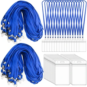 400 Pack Neck Lanyard Bulk with ID Card Holder Lanyards for ID Badges Vertical Name Badge ID Card Holders Flat Neck Lanyards with Clip for Nurses Teacher Students, Blue 400 Pack Neck Lanyard Bulk with ID Card Holder Lanyards for ID Badges Vertical Name Badge ID Card Holders Flat Neck Lanyards with Clip for Nurses Teacher Students, Blue