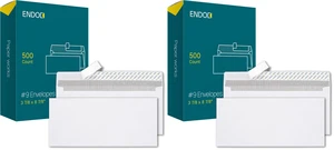 500#9 Envelopes Self Seal, 3 7/8 x 8 7/8" Security Tinted White Envelopes No Window for Invoices & Statements, Business Mailing Envelopes no 9 Peel & Seal, 24lb Paper (Pack of 2) 500#9 Envelopes Self Seal, 3 7/8 x 8 7/8" Security Tinted White Envelopes No Window for Invoices & Statements, Business Mailing Envelopes no 9 Peel & Seal, 24lb Paper (Pack of 2)
