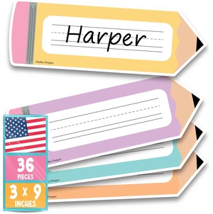 Desk Name Tags for Classroom, 36pc Nameplate & Classroom Name Tags for Desk 9"x3" Name Plates for Classroom Decor, 1st-3rd Grade Kindergarten Preschool Must Haves, Pastel Cubby Labels Teacher Supplies Desk Name Tags for Classroom, 36pc Nameplate & Classroom Name Tags for Desk 9"x3" Name Plates for Classroom Decor, 1st-3rd Grade Kindergarten Preschool Must Haves, Pastel Cubby Labels Teacher Supplies