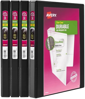 ® Durable View Binders, 0.5" Rings, 4 Black Binders ® Durable View Binders, 0.5" Rings, 4 Black Binders