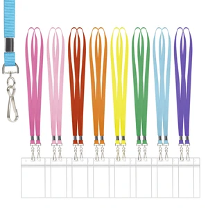16 Pcs Clear Lanyards, Waterproof Vertical Card Holder for ID Badges Clear vertical lanyards for cruise ship cards and nametags, rainbow set of 8 colors 16 Pcs Clear Lanyards, Waterproof Vertical Card Holder for ID Badges Clear vertical lanyards for cruise ship cards and nametags, rainbow set of 8 colors